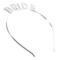 HAKIDZEL 1Stk Buchstabe Stirnband haarschmuck die trauzeugen Stirnband mit Buchstaben Blumenmädchen-Stirnband Strass-Kopfschmuck Haarband für die Braut Hochzeit Kopfbedeckung Haarteil Damen von HAKIDZEL