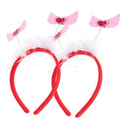 HAKIDZEL 2 Stück Dekorative Party Haarreifen Valentinstag Festliches Stirnband Herzförmige Stirnbänder Hochzeits Party Haar Accessoire Valentinstag Party Haar Accessoire Valentinstag von HAKIDZEL