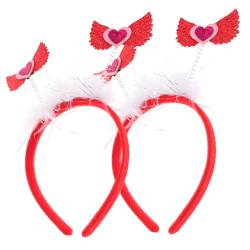 HAKIDZEL 2 Stück Herz Stirnband Hochzeits Party Stirnband Valentinstag Haar Accessoires Haarband Requisiten Schöne Herz Kopfbedeckung Valentinstag Haarband Festlicher Valentinstag von HAKIDZEL