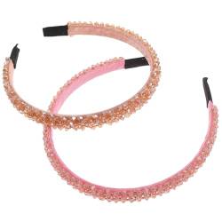 HAKIDZEL 2st Stirnband Haarband Glitzer Haarschmuck Reifen Haarreifen Für Frauen Zubehör Für Stirnbänder Selber Machen Keine Zähne Haarband Haarschmuck Für Kosmetik Fräulein Bilden Kristall von HAKIDZEL