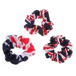 HAKIDZEL 3St US Flagge Haarschmuck für Amerika-Flagge Festflaggenseile Stirnbänder mit britischer Flagge Haarband Kopfbedeckung Vereinigte Staaten Uhrwerk Haarseil von HAKIDZEL