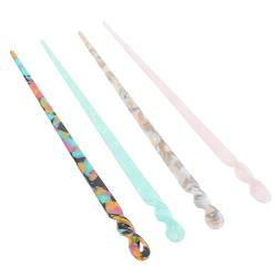 HAKIDZEL 4 Stück Haarnadel Haarstock Hanfu-Haarstab Haarspangen Haarklammer Damenhaarstäbchen Chignon Maker Haarschmuck Japanischer Stil Kopfbedeckung Zubehör Essstäbchen von HAKIDZEL