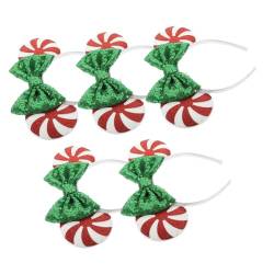 HAKIDZEL 5 Stück Pailletten Schmetterlings Stirnband Süßigkeiten Stirnband Weihnachts Kopfbedeckung Weihnachts Kopfbedeckung Weihnachts Kopfbedeckung Mausohren Schleifen Stirnband von HAKIDZEL