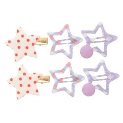 HAKIDZEL 6 Stk Stern Haarnadel Stern Haarspangen Kleine Haarspangen Für Frauen Haarspangen Schnappen Haarspangen Mädchen Kawaii Haarspangen Schnapp-haarspangen Pack Mini Fräulein Metall von HAKIDZEL