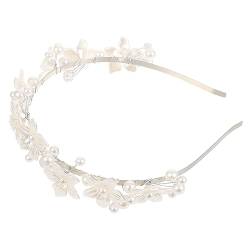 HAKIDZEL Blumenperlen-Stirnband hochzeit kopfschmuck Stirnbänder Haargummis Haarschmuck Brautkopfschmuck für die Hochzeit Strand Stirnband die Blumen Kopfbedeckung Zubehör Krone von HAKIDZEL