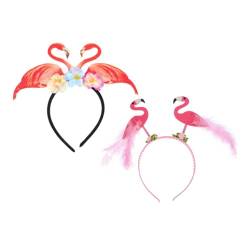 HAKIDZEL Bopper-Stirnband Weihnachts Haarreif Bilden 2 Stück Flamingo Stirnband Für Damen Make Up Requisiten Weihnachtsdekorationen Geschenke Weihnachten Party-Kopfbedeckung von HAKIDZEL