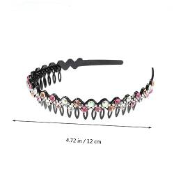 HAKIDZEL Damen Stirnbänder Kamm zum Toupieren der Haare niedliche Haaraccessoires Haargummi Haarband gezahntes Stirnband Haarreif aus Kristall Welle Haarschmuck Kopfbedeckung Damen von HAKIDZEL