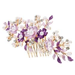 HAKIDZEL Haarstecker Haarkamm Für Mädchen Strass Haarspange Hochzeit Haarschmuck Damen Kopfschmuck Braut Haarnadel Hochzeit Haarkamm Blumen Haarschmuck Damen Kopfschmuck von HAKIDZEL