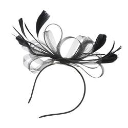 HAKIDZEL Kopfbedeckung Mesh-feder-stirnband Fascinators Für Frauen Teeparty Kopfbedeckungen Für Teepartys Weihnachtsbogen Stirnband Im Blumendesign Simulierte Stoffblumen. Schmücken Damen von HAKIDZEL