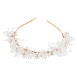 HAKIDZEL Perlen Stirnband Dekoratives Haarband Perlenkopfschmuck Hochzeit Blumendiademe Kristallkopfschmuck Exquisites Stirnbanddekor Perlen-tiara Haargummi Damen Zubehör Mädchen von HAKIDZEL