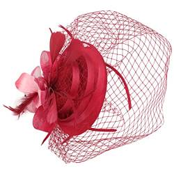 HAKIDZEL Tea-party-hut Haarreif Fascinator Hut Stirnband Headband Fascinator Hut Bankett-kopfschmuck Teepartyhüte Für Frauen Braut-fascinator-stirnband Cheongsam Fräulein Tee Hut Kunstfeder von HAKIDZEL