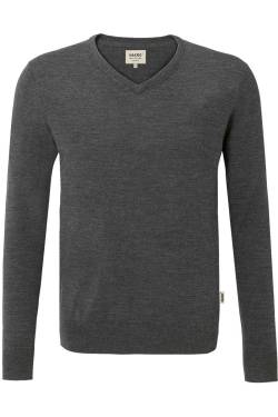 HAKRO 144 Regular Fit Pullover anthrazit, Meliert von HAKRO