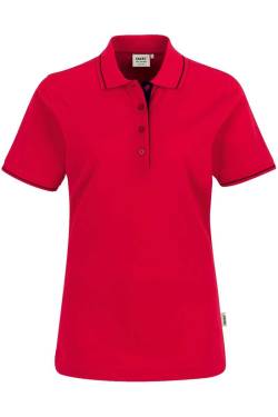 HAKRO 203 Regular Fit Damen Poloshirt rot/schwarz, Zweifarbig von HAKRO