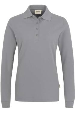 HAKRO 215 Regular Fit Damen Longsleeve Poloshirt grau, Einfarbig von HAKRO