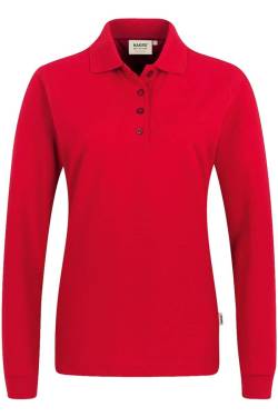 HAKRO 215 Regular Fit Damen Longsleeve Poloshirt rot, Einfarbig von HAKRO