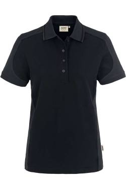 HAKRO 239 Regular Fit Damen Poloshirt schwarz/anthrazit, Einfarbig von HAKRO