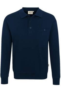 HAKRO 457 Comfort Fit Longsleeve Poloshirt nachtblau, Einfarbig von HAKRO