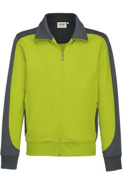 HAKRO 477 Comfort Fit Sweatjacke kiwi/anthrazit, Zweifarbig von HAKRO