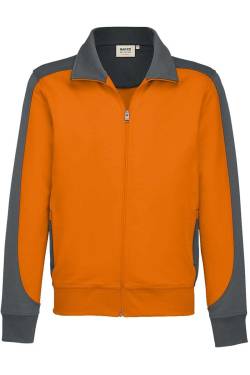 HAKRO 477 Comfort Fit Sweatjacke orange/anthrazit, Zweifarbig von HAKRO