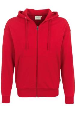 HAKRO Comfort Fit Sweatjacke mit Kapuze rot, Einfarbig von HAKRO