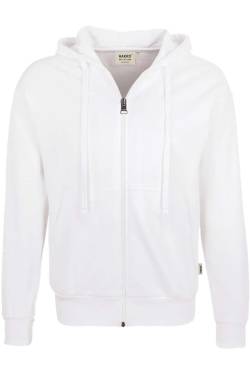 HAKRO Comfort Fit Sweatjacke mit Kapuze weiss, Einfarbig von HAKRO