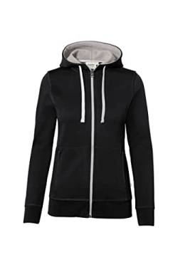 HAKRO Damen Jacke mit Kapuze "Bonded" - 255 - schwarz/silber - Größe: XL von HAKRO