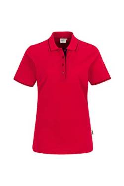 HAKRO Damen Polo-Shirt Casual - 203 - rot/schwarz - Größe: S von HAKRO