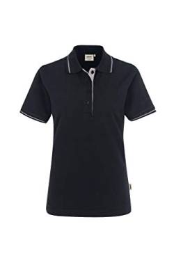 HAKRO Damen Polo-Shirt Casual - 203 - schwarz/silber - Größe: XL von HAKRO