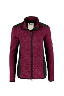 HAKRO Damen-Strickfleecejacke Churchill, weinrot meliert, XL von HAKRO