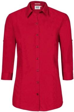 HAKRO Regular Fit Bluse rot, Einfarbig von HAKRO
