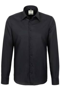 HAKRO Regular Fit Hemd schwarz, Einfarbig von HAKRO