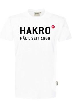 HAKRO Regular Fit T-Shirt Rundhals weiss, bedruckt von HAKRO