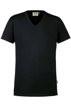 HAKRO Regular Fit T-Shirt V-Ausschnitt schwarz, Einfarbig von HAKRO