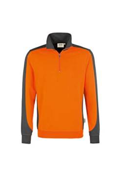 HAKRO Zip Sweatshirt Contrast Performance, HK476-orange, 2XL von HAKRO