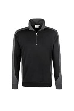 HAKRO Zip Sweatshirt Contrast Performance, HK476-schwarz, XL von HAKRO