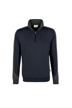 HAKRO Zip Sweatshirt Contrast Performance, HK476-tinte, 4XL von HAKRO