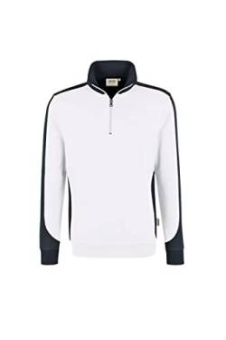 HAKRO Zip Sweatshirt Contrast Performance, HK476-weiß, 3XL von HAKRO