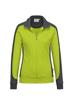 Hakro Damen-Sweatjacke Contrast Performance, HK277-kiwi, M von HAKRO