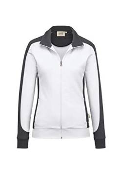 Hakro Damen-Sweatjacke Contrast Performance, HK277-weiß, S von HAKRO