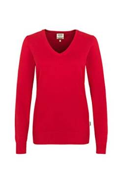 Hakro Women V Pullover Premium Cotton, rot, XL von HAKRO