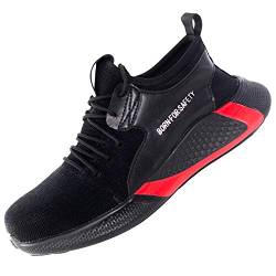 HALFSUMO Sicherheitsschuhe Arbeitsschuhe Herren Damen s6 Stahlkappenschuhe Leicht Schutzschuhe mit Stahlkappen Sportlich Atmungsaktiv Unisex von HALFSUMO