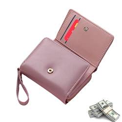 HAMIL Damen Geldbörse klein - Kartenetui aus PU-Leder mit gesticktem Herz | Kompaktes Kreditkartenetui für Damen mit Münzgeldbörse von HAMIL