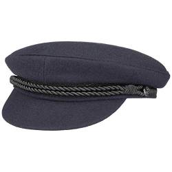 HAMMABURG Captain Cap Elbe Herren | Made in The EU Seemütze mit Visier gefüttert Frühling Sommer | 63 cm blau von HAMMABURG