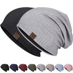 HAMUNI Slouchy Beanie Hip-Hop Weiche Leichte Laufende Beanie Mütze Atmungsaktivität Erwachsene Zwerg Hüte Chemo Cap Schädel Cap für Herren Damen von HAMUNI