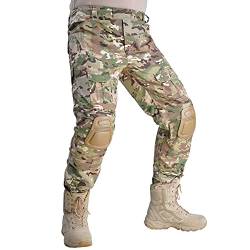 HAN·WILD Combat Pants Taktische Hose mit Knieschonern Multicam Rip-Stop Hose Airsoft Jagdhose, CP, 6X-Groß von HAN·WILD
