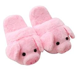 HANDKEI Frauen niedlichen Tier Hausschuhe rosa Schweinchen Hausschuhe Innenhaus warme Hausschuhe von HANDKEI