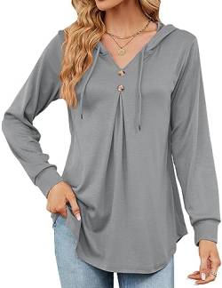 HANERDUN Damen Bluse Langarm Oberteil Casual Tops Longshirt Elegant Fahion Basic Farbblocktop Lose Blusen für Frühling und Herbst Zuhause und im Freien von HANERDUN