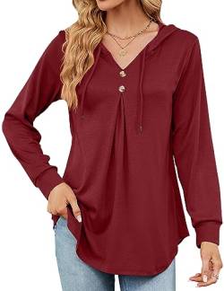 HANERDUN Damen Bluse Langarm Oberteil Casual Tops Longshirt Elegant Fahion Basic Farbblocktop Lose Blusen für Frühling und Herbst Zuhause und im Freien von HANERDUN