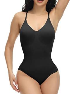 HANERDUN Damen Shapewear Bodysuit Verstellbarer Schultergurt Bauchweg Figurenformend Unterwäsche Korsett Taillenformer Bodyshaper Abnehmen von HANERDUN