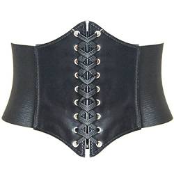 HANERDUN Damen elastischen Retro Gürtel Korsett mit Klettverschluss Taille Hüftgurt Vier Größen, Schwarz, L von HANERDUN